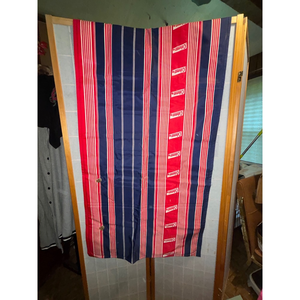 Vintage Coleman Red White Blue Striped Sleeping Bag Liner Cover 75x38 Retro USA